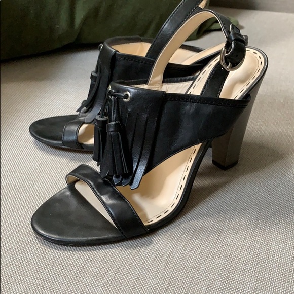 Coach black leather heels size 8.5 - Picture 2 of 6